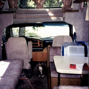It's easy to attach fasteners to the dinette seats and use a luggage strap to fasten crates down too.